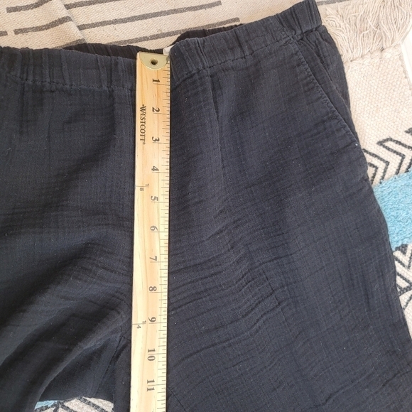 EILEEN FISHER 100% ORGANIC COTTON BLACK CREPE ANKLE PANTS, SZ SMALL - Picture 11 of 13